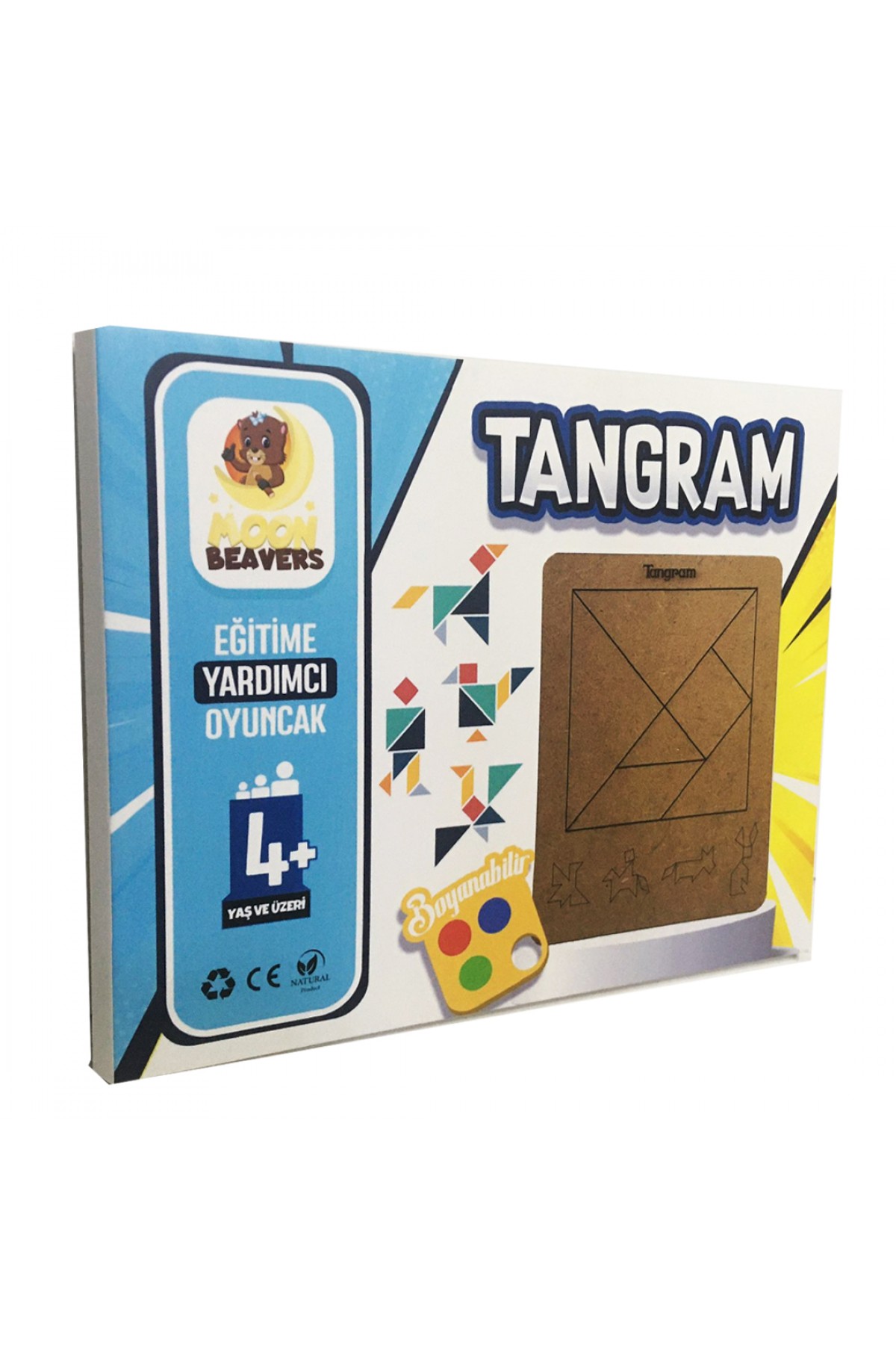 Ahşap Tangram Eğitici Öğretici Geliştirici Boyanabilir Sağlıklı Zeka Oyuncağı